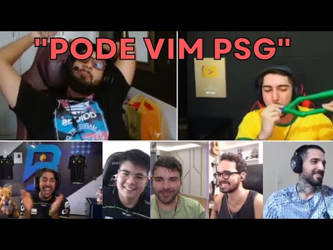 STREAMERS REAGINDO A VITÓRIA DA LOUD(ULTIMA TEAM FIGHT) - LOL Clipe