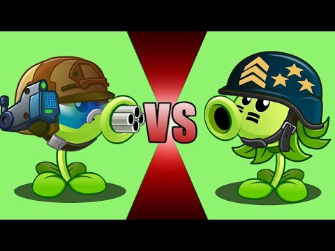 Mega Gatling Pea and Every PEASHOOTER Level 1 POWER UP Vs Team Big Head Gargantuar Zombie - PvZ 2