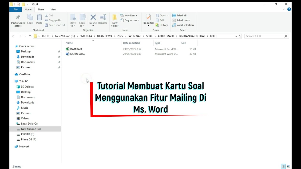 Step by Step: Cara Membuat Kartu Soal Otomatis di Word dengan Data Excel