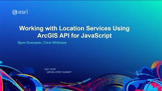Working with Location Services Using ArcGIS API for JavaScript