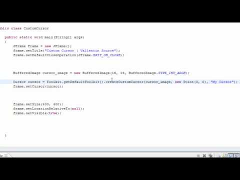 Java Tutorial Custom Cursor Or Blank Cursor 60 Seconds