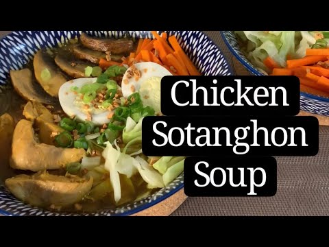 CHICKEN SOTANGHON SOUP RECIPE | a pinoy soup with eggs, fried garlic, carrots, cabbage & mushrooms