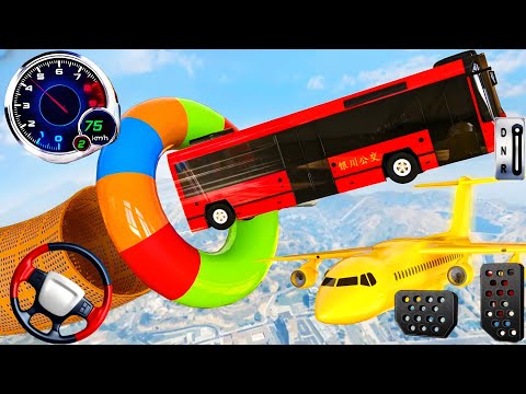 Mega Ramp Coach Bus Stunt Racing Simulator 3D - Android Gameplay