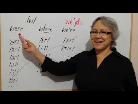 How to Pronounce WERE WHERE WE'RE - American English Pronunciation