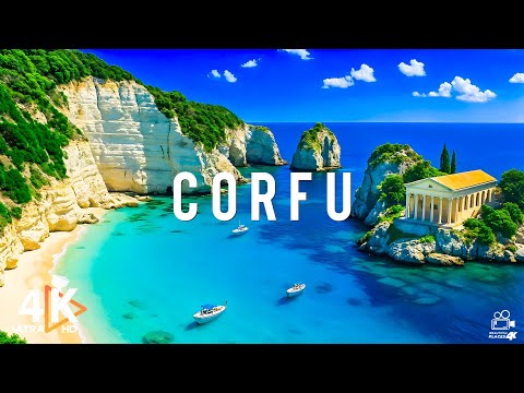 Corfu 4K UHD | Stunning Aerial Views of Greece’s Emerald Island and Scenic Coastlines