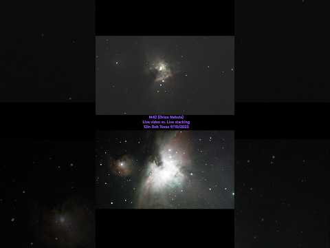 M42 Orion Nebula live video vs live stacking 12in Dobsonian Telescope #space #astronomy #astronomia