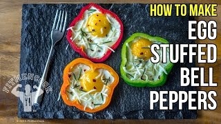 How to Make Awesome Egg-Stuffed Bell Peppers / Como Preparar Pimiento Relleno de Huevo