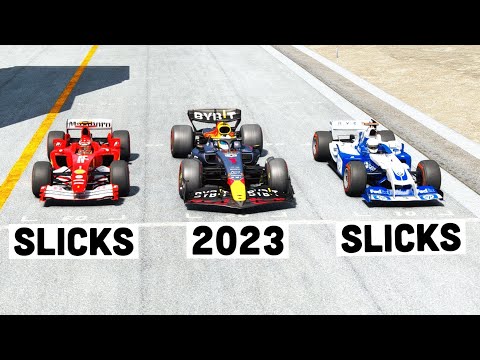 Red Bull F1 2023 RB19 vs Ferrari F1 2004 SLICK TYRES vs Williams F1 2004 SLICKS TYRES - Melbourne GP