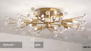 Watch A Video About the Possini Euro Crystal Berry Brass 10 Light LED Ceiling Light