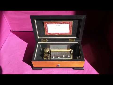 wunderschöne alte Walzenspieluhr von THORENS mit 4 Melodien