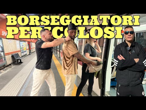 Bande di borseggiatori Pericolosi derubano turisti e pendolari sulla metro di Roma Parte 1