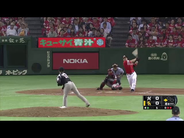 8回裏 マリーンズ・唐川 この日最大のピンチも切り抜ける!!  2014/7/1 H-M