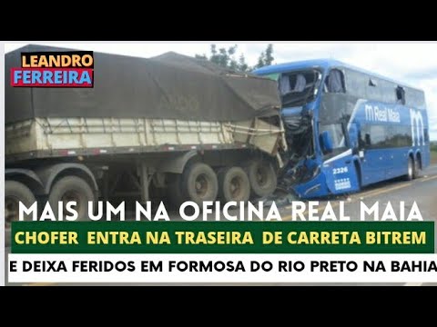 NÃO Deu para segurar" ônibus bate na traseira de carreta deixa feridos em Formosa do Rio Preto na BA