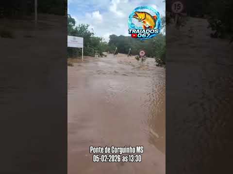 Situação atual da ponte em corguinho Mato Grosso do Sul. ÀS 13:30 da tarde.