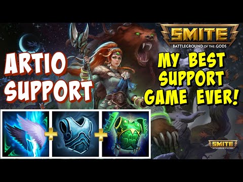 SMITE SEASON 9 - MY BEST SUPPORT GAME EVER! ARTIO SUPPORT GAMEPLAY