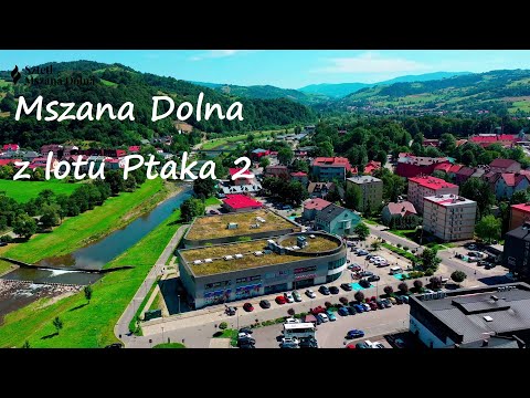 Mszana Dolna z lotu Ptaka 2 - sierpień 2023