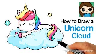 How To Draw A Unicorn On Cloud Easy How To Draw A Unicorn On Cloud Easy