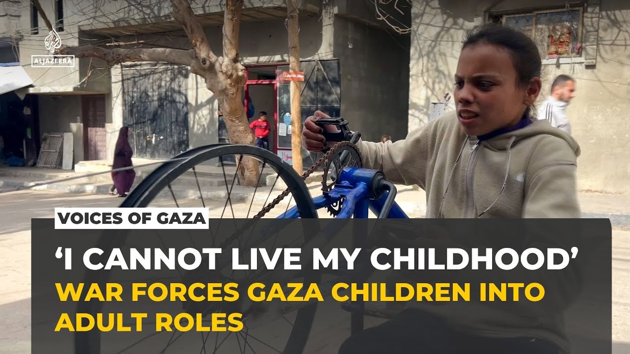 ‘I cannot live my childhood’: Gaza girl works to support family amid war