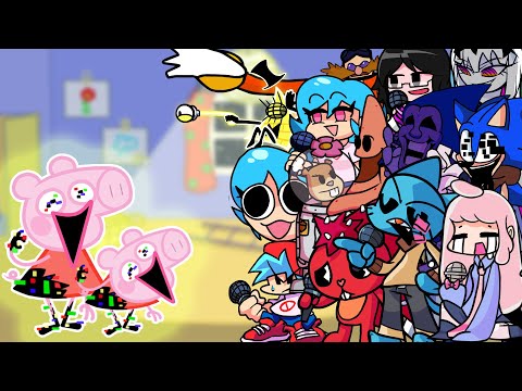 FNF Vs Corrupted Peppa Pig - But Different Everyone Sings It Discovery Glitch(Come Learn With Pibby)