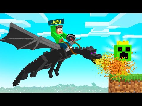 Jelly - FLYING On DRAGONS In MINECRAFT SPEEDRUNNER vs. HUNTERS! (Overpowered)