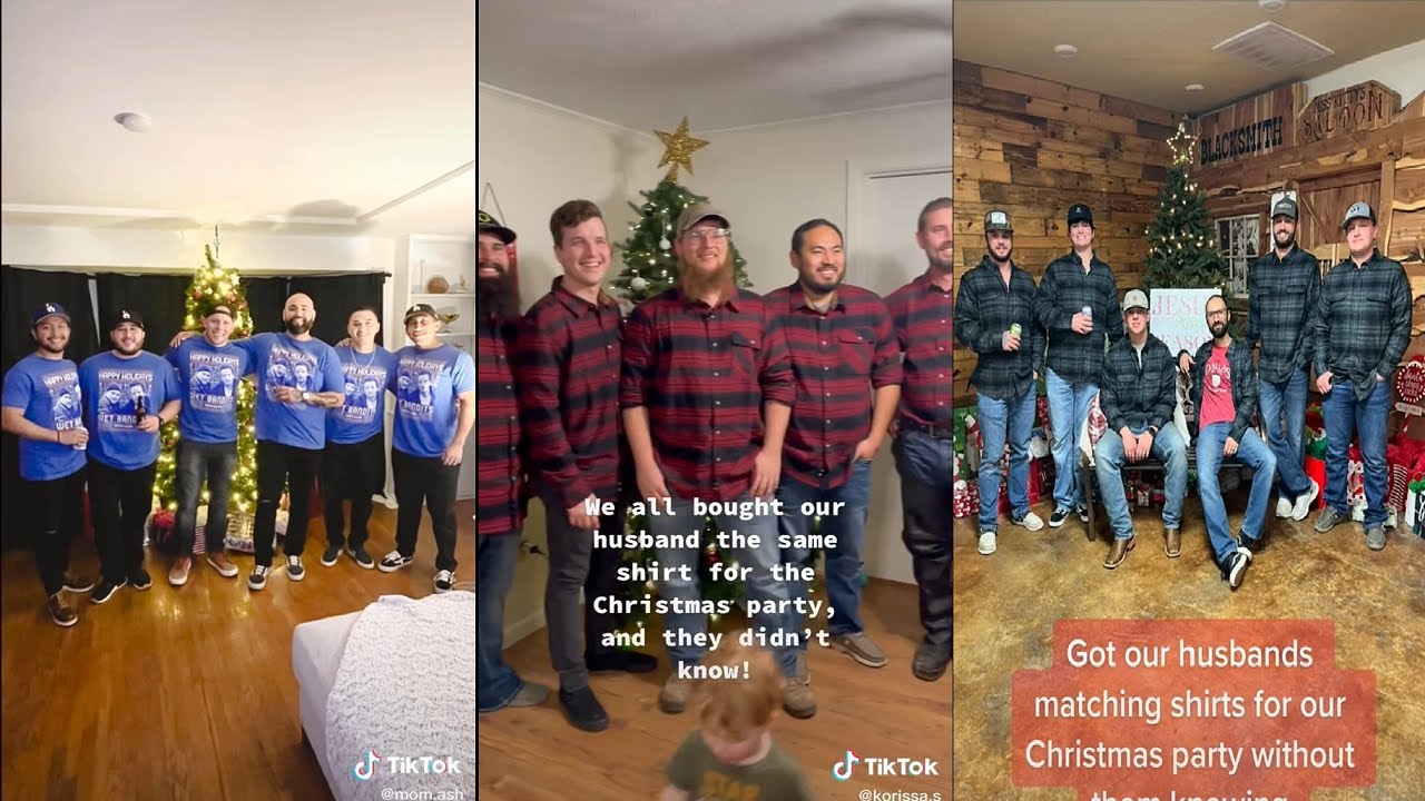 Watch video Bought all the men the same shirt for Christmas | TikTok Now Bought all the men the same shirt for Christmas | TikTok
