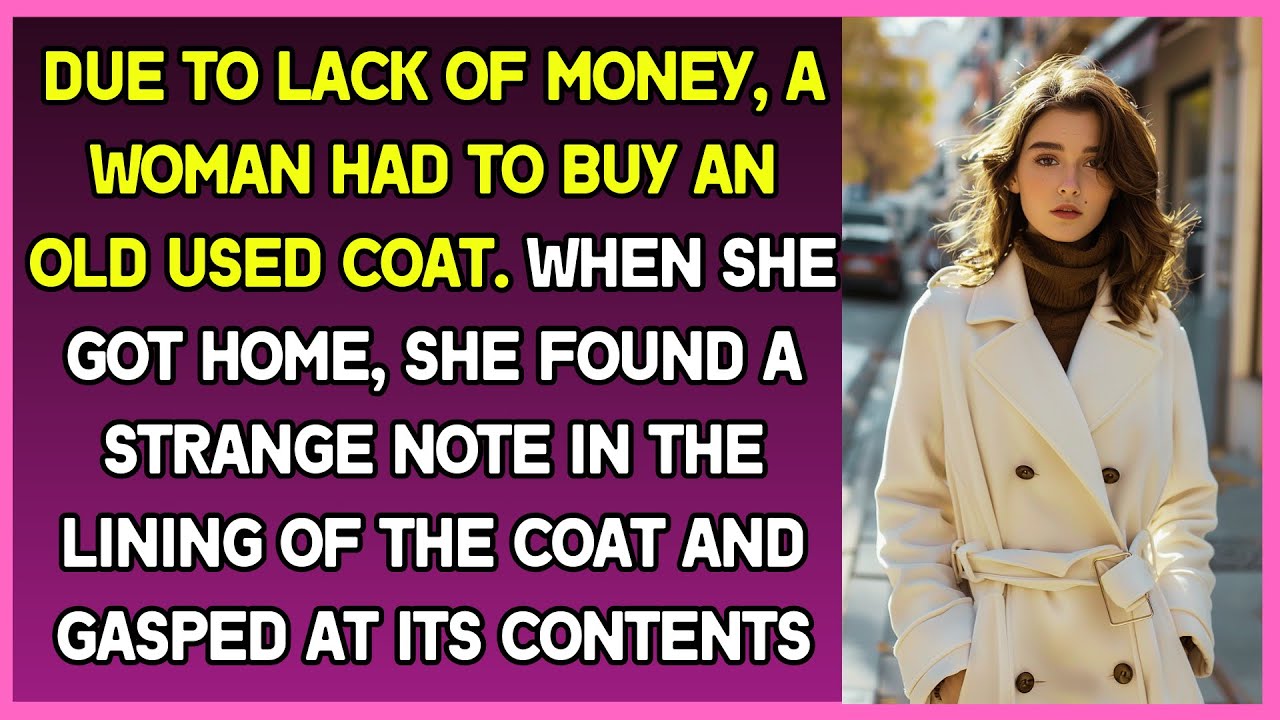 Due to lack of money, woman had to buy an old coat and at home she found a note in the lining of it