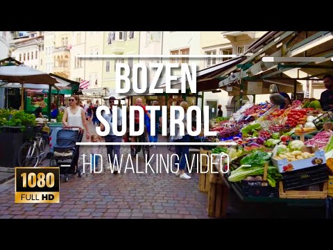 Stadtrundgang in Bozen Südtirol (HD walking video)