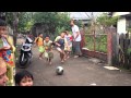 Playing Soccer Outside The Orphanage In Indonesia