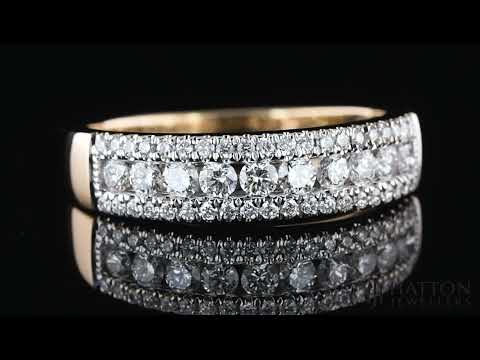 18ct Yellow Gold 0.50ct Diamond Half Eternity Ring