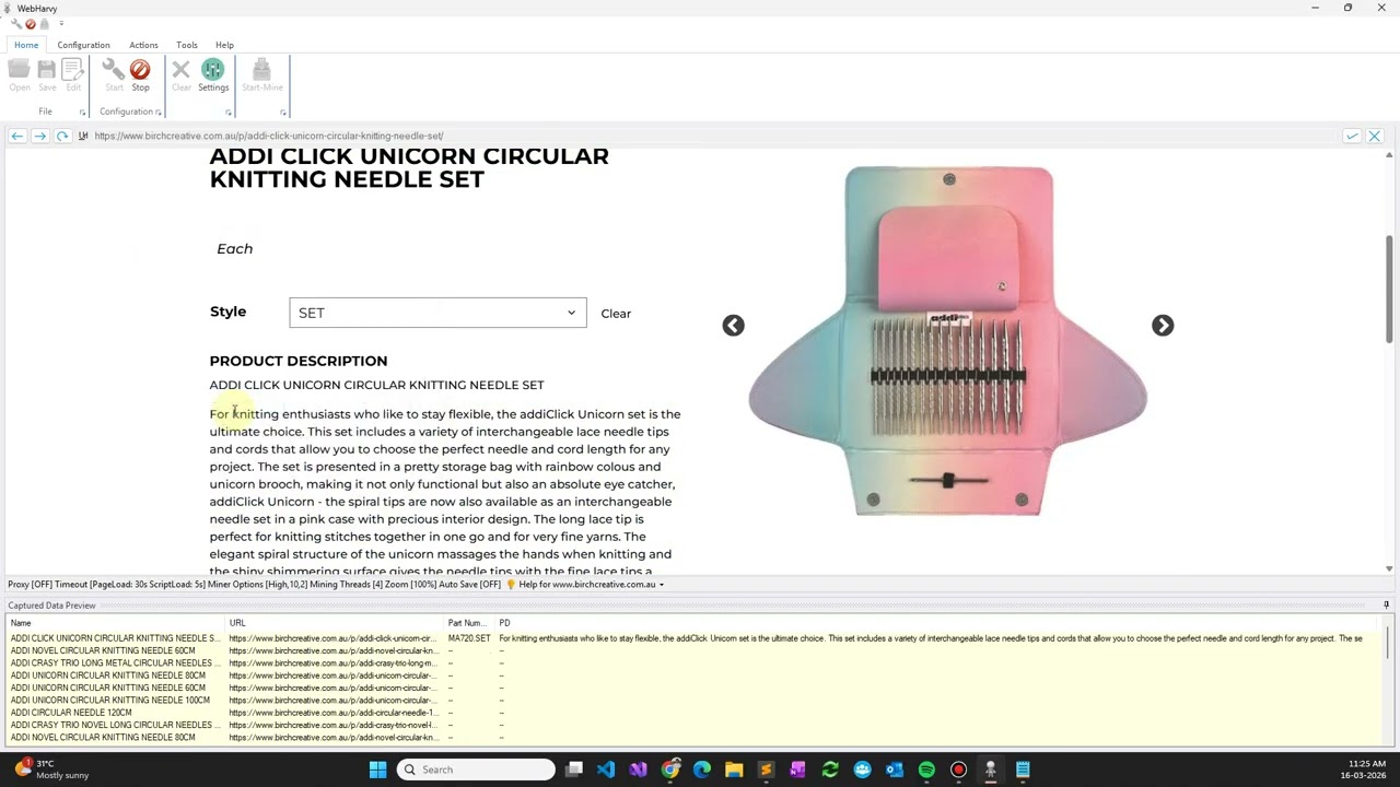 Scrape Product Data + High Res Images from ww.birchcreative.com.au