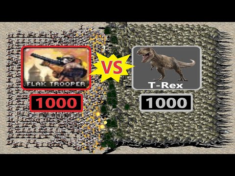 Can Flak Troopers survive T-Rex? - Red Alert 2