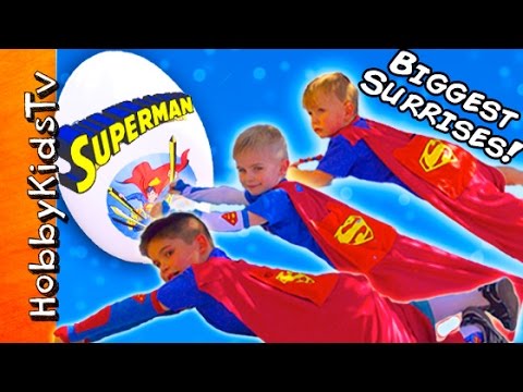 Giant SUPERMAN Egg Adventure with the HobbyKids