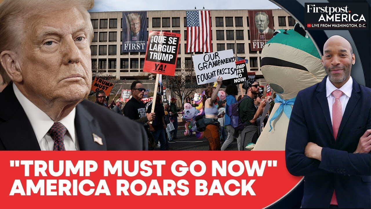 "Must Go Now," Trump's Re-Election Anniversary Sparks Protests in DC | Firstpost America | N18G