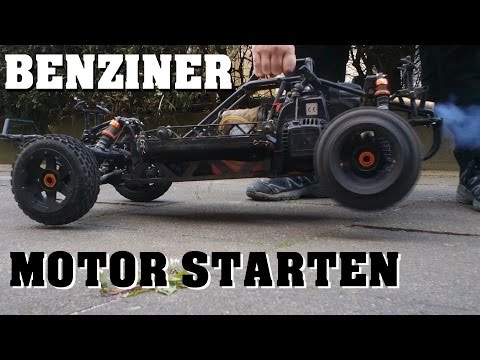 Benziner Großmodell Motor starten - Verbrenner 1:5 1:6 Zenoah Baja Carbon Fighter FG HPI