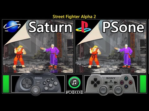 Street Fighter Alpha 2 (Sega Saturn vs PlayStation) Real Hardware Comparison