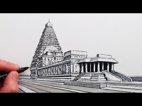 How to Draw an Indian Temple: One Point Perspective