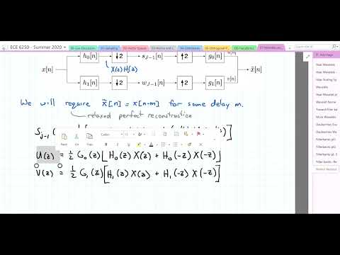 ECE6250   34 Perfect Reconstruction Filterbanks