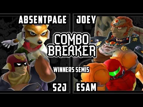 Combo Breaker 2018 Smash Melee - AbsentPage & Tempo | S2J Vs. Joey & PG | ESAM - SSBM Doubles WS
