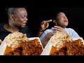 ASMR WHEAT FUFU AND EGGPLANT SOUP WITH GOAT MEAT || EYES CLOSED CHALLENGE || AFRICAN FOOD MUKBANG