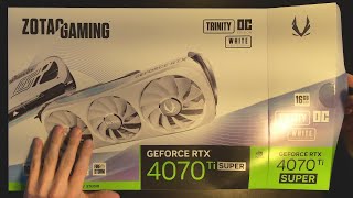 Nvidia Geforce RTX 4070 Ti SUPER ZOTAC GAMING Trinity OC White Edition Unboxing (ASMR)