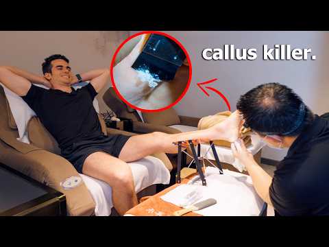 ASMR: Satisfying Chinese Blade Pedicure Massage Removed Years of DEAD SKIN with Knife 🔪