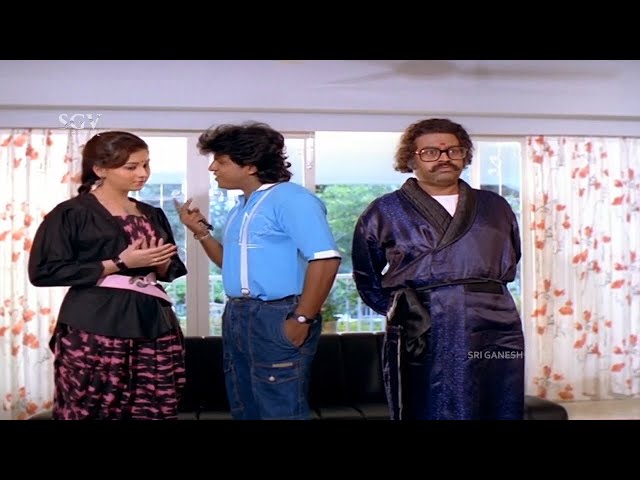 Shivarajkumar Comes to teach Music To Sudharani | Lokesh | Comedy Scene | Aasegobba Meesegobba