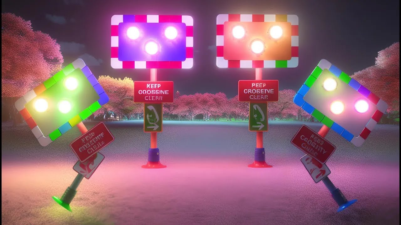 【踏切アニメ】空を飛びたくさん増え震える踏切カンカン♪ Flying railroad crossings and trembling railroad crossings ♪