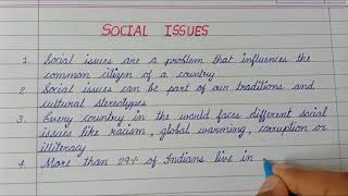 Write an Essay on Social Issues in English || Essay Writing || 10 Lines on Social Issues ||