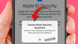 How to Fix Cannot Reset Security Questions Apple ID