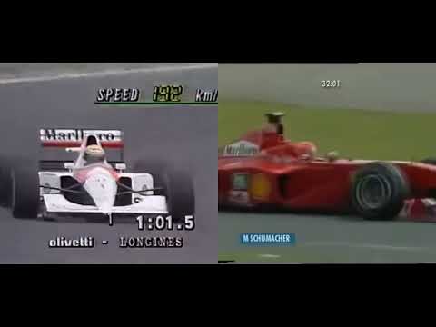 Formula1  1991 vs 2000 Ayrton Senna and Michael Schumacher Suzuka qualifying lap