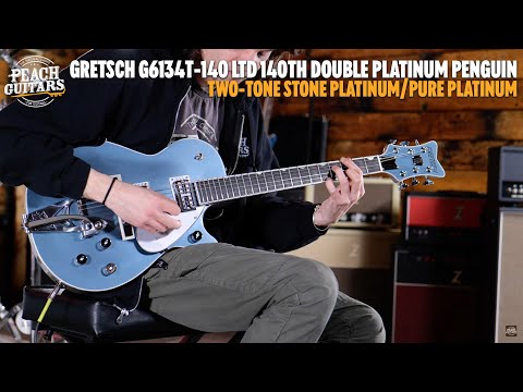Gretsch G6134T-140 140th Anniversary Double Platinum Penguin 2023 - Present - Two-Tone Stone Platinum / Pure Platinum - JT23010332 image 12