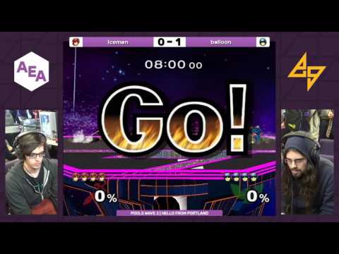 Iceman (Marth) vs. balloon (Falcon) | SSBM Pools WF | AEA