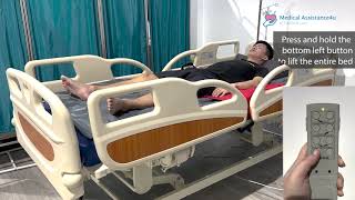 How to use a motorised 3-function hospital bed?