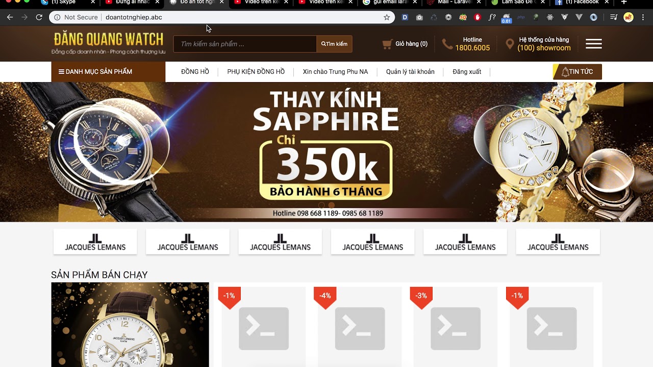 [Seri] - Website đồng hồ - Test email hoạt động hay không